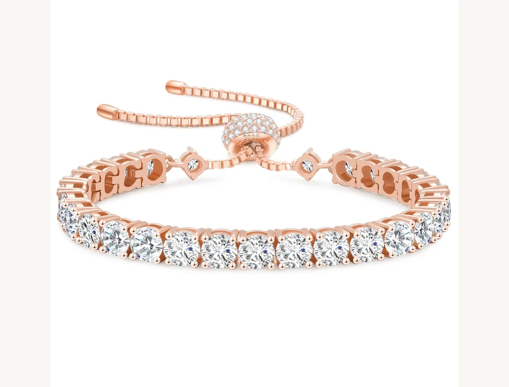 Rare Hour rose gold adjustable tennis bracelet